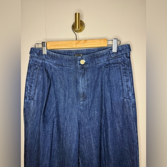 J.Crew Tapered Pleated Jeans 1984 Rigid Denim High Rise Size 26 Tall NWT - Picture 3 of 9